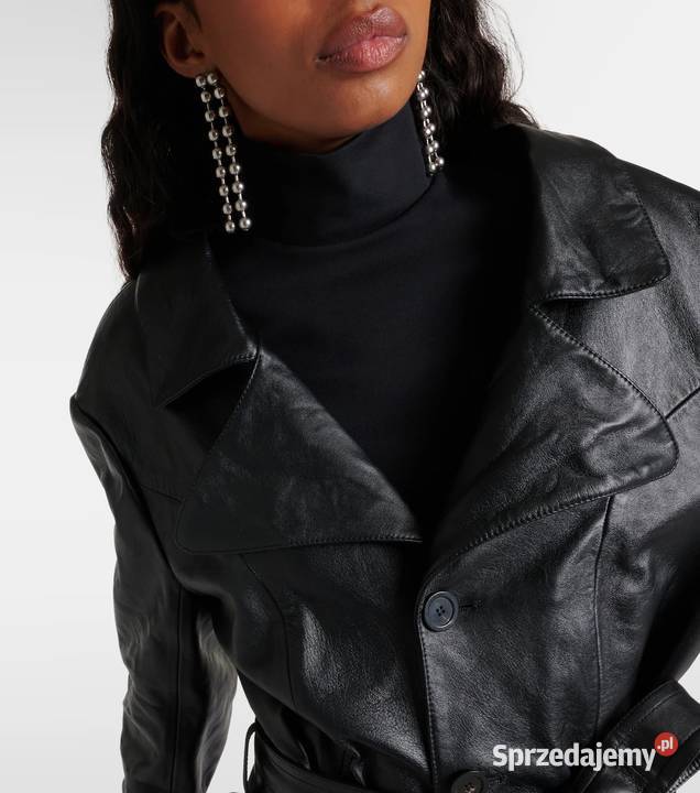 Jednorzędowy skórzany płaszcz dolnośląskie