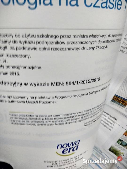Biologia 1 nowa era rozszerzenie antykwariat mazowieckie Warszawa sprzedam