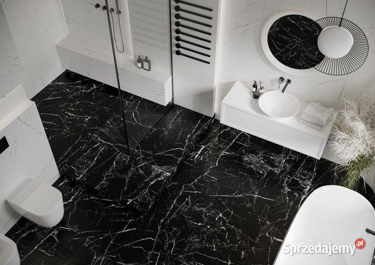 Gres poler CZARNY MARMUR Marmo Marocco 280x120x6 Łask