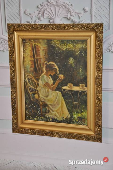 Józef Mehoffer Dziewczyna w Ogrodzie Stary Obraz Kraków