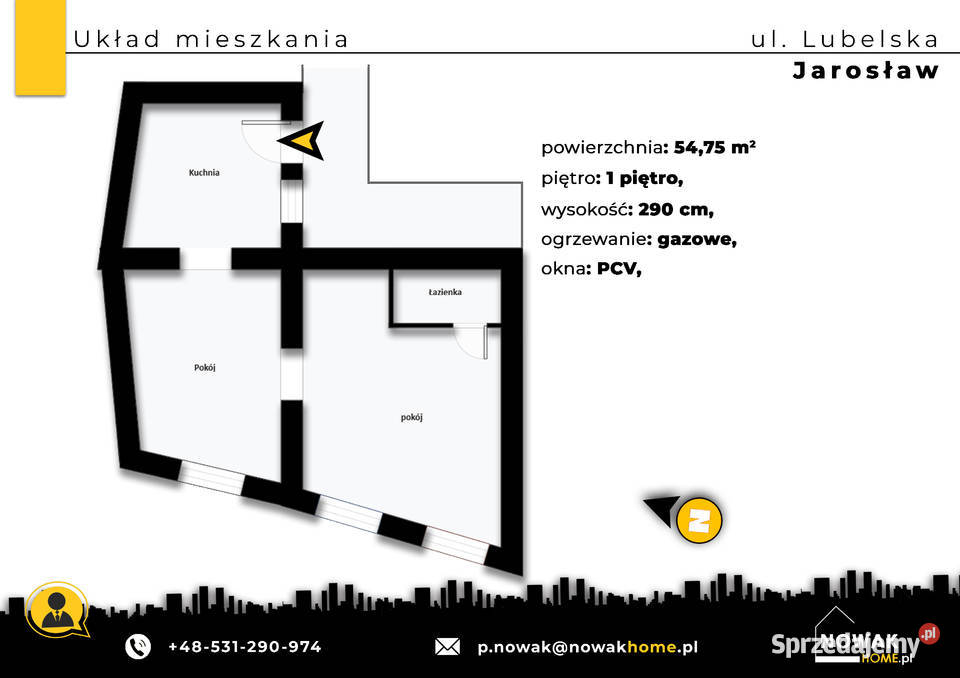 Do wynajęcia mieszkanie w centrum Jarosławia oddzielna kuchnia Wynajem podkarpackie Jarosław