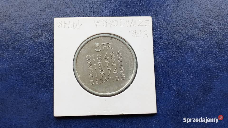 Stare monety 5 frank 1974 Szwajcaria Lesko