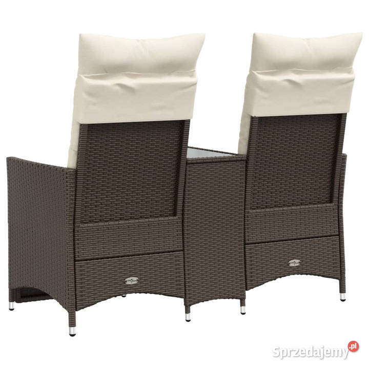 Rozkładana sofa ogrodowa ze stolikiem 2os brąz mazowieckie Warszawa