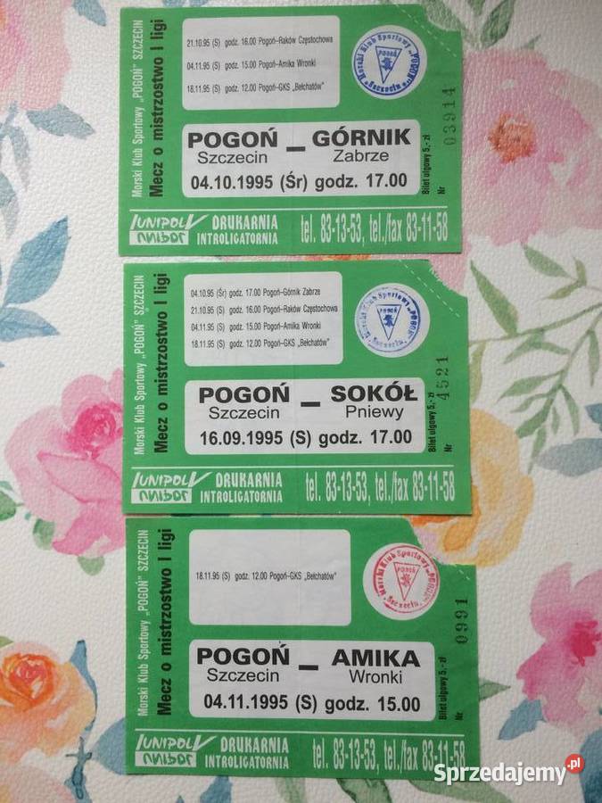 1160 Bilety Pogoni Szczecin 1995 R