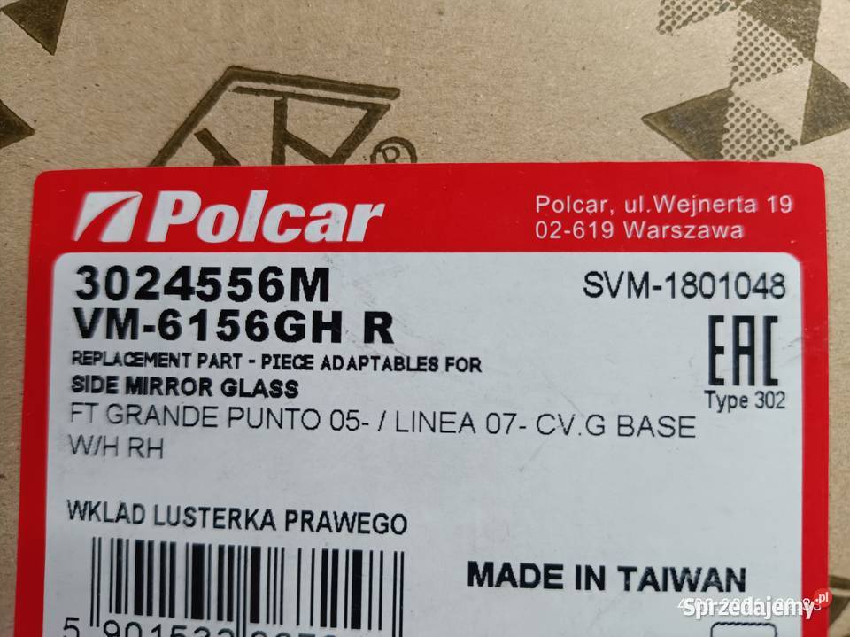 Wkład lusterka prawego Fiat Grande Punto Linea podkarpackie Zarszyn