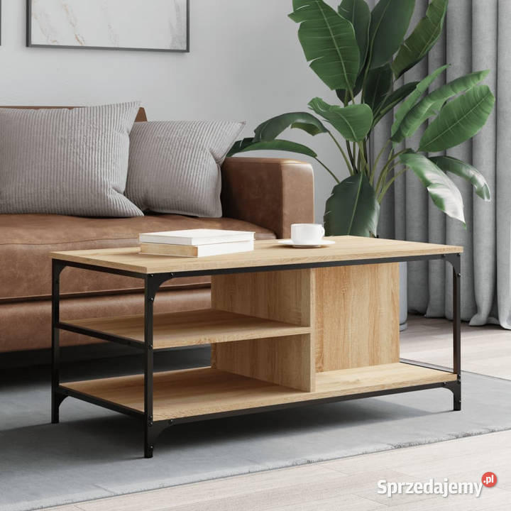 Stolik kawowy dąb sonoma 100x50x45 materiał mazowieckie