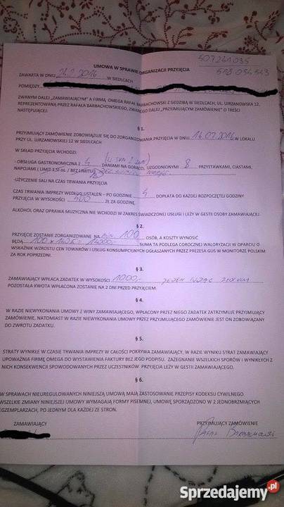 Odsprzedam termin wesela sala Omega Siedlce mazowieckie