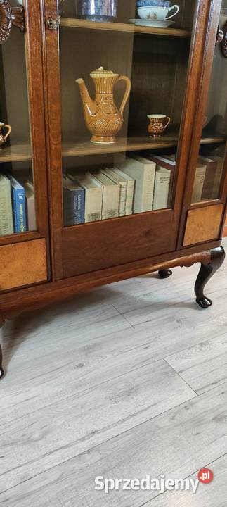 Ekskluzywna witryna biblioteczka dębowa Meble Łagów