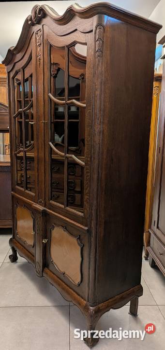 Dębowa bibliotekawitryna ludwikowskadostępne Meble Dąbrowa Górnicza