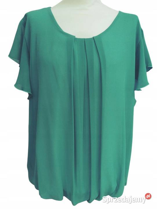 KLASYCZNA BLUZKA SZYFONOWA ROZMIAR PLUS SIZE zielony Pątnów sprzedam