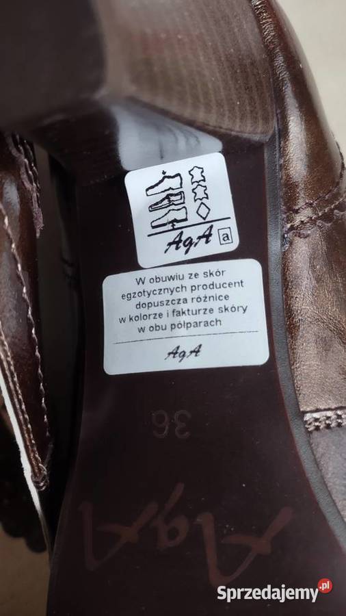 Skórzane brązowe półbuty czółenka damskie 36 AgA Olkusz