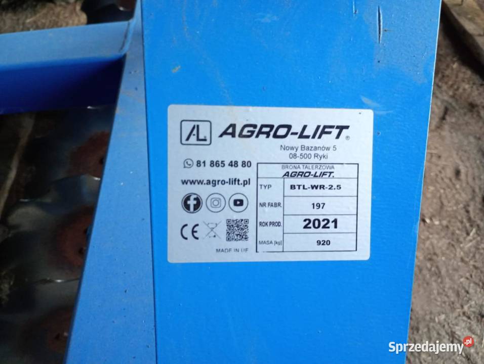 Sprzedam bronę mechaniczną Agro Lift i agregat Siemierz