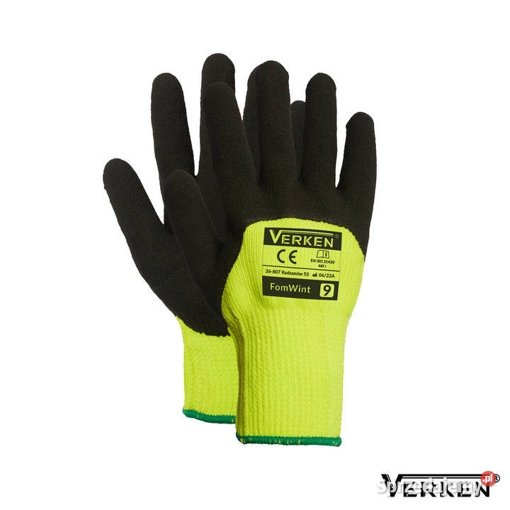 Rękawice robocze powlekane lateksem VERKEN Radom
