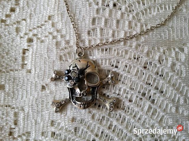 Stary wisior z łańcuszkiem czaszka Ochojno