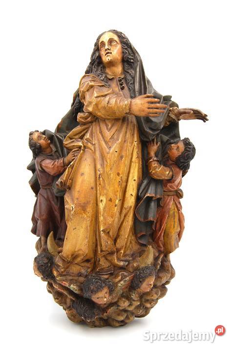 Piękna drewniana rzeźba Maria Immaculata XVIII w Poznań