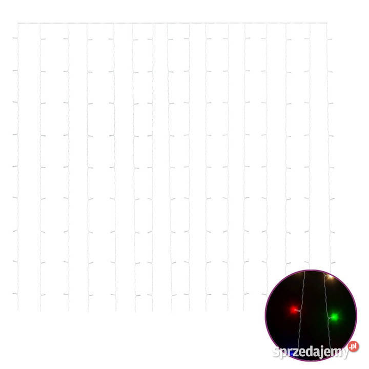 Kurtyna lampek 3x3m 300 kolorowych diod LED 8 mazowieckie Warszawa