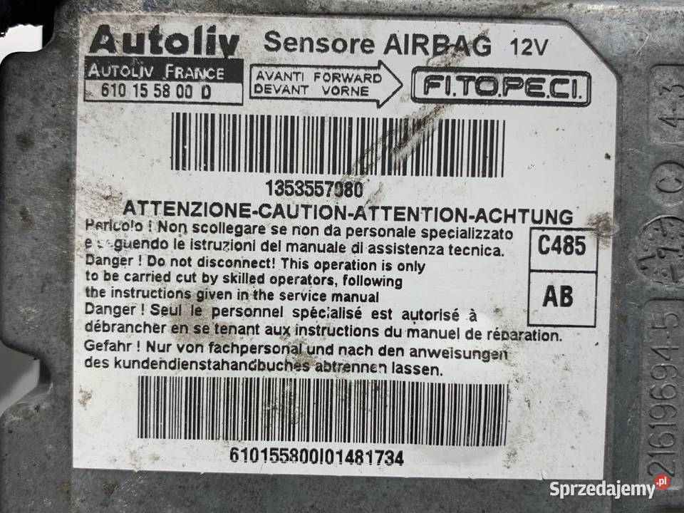 SENSOR AIRBAG FIAT FIORINO III 1353557080