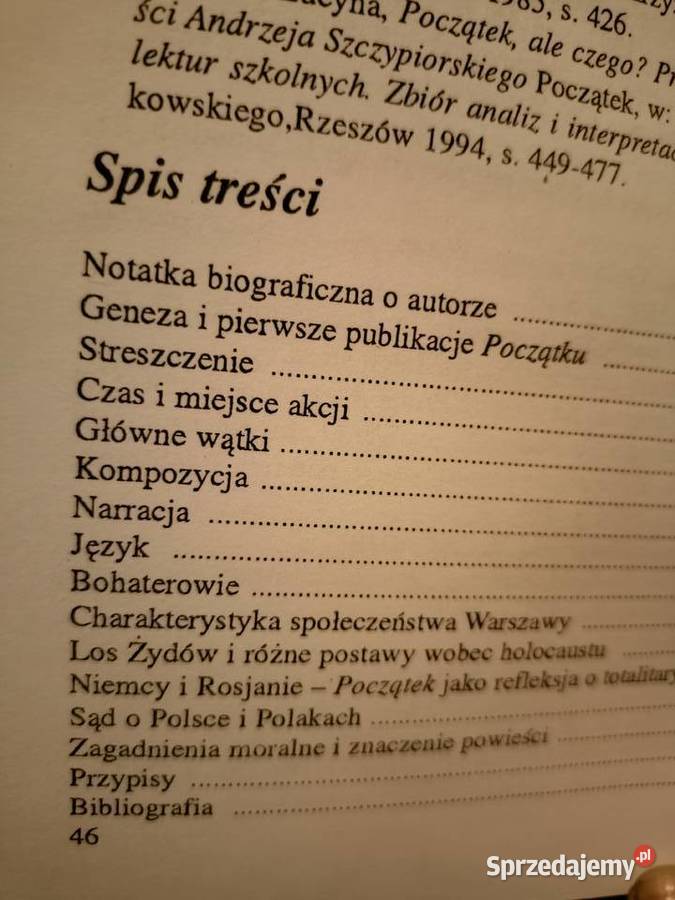 Szczypiorski Początek biblioteka analiz Warszawa sprzedam