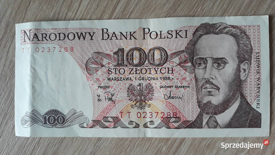 100 złotych 1XII1988 seria TT Konin