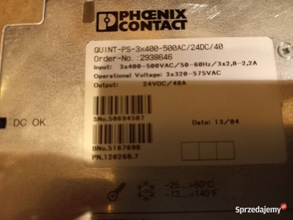 Zasilacz Phoenix Contact 400 VAc24VDC40A Bielsko-Biała