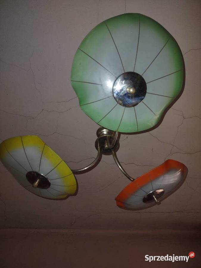 Żyrandol PRL Kolorowy Retro mazowieckie Wesoła sprzedam