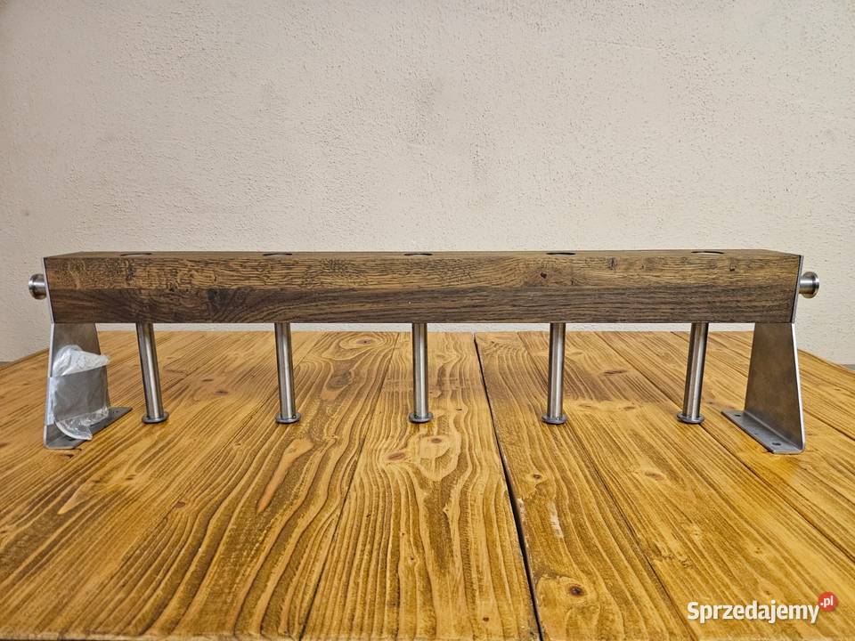 Dębowy wieszak ścienny WYSYWANE HACZYKI tulejki śląskie Pszczyna