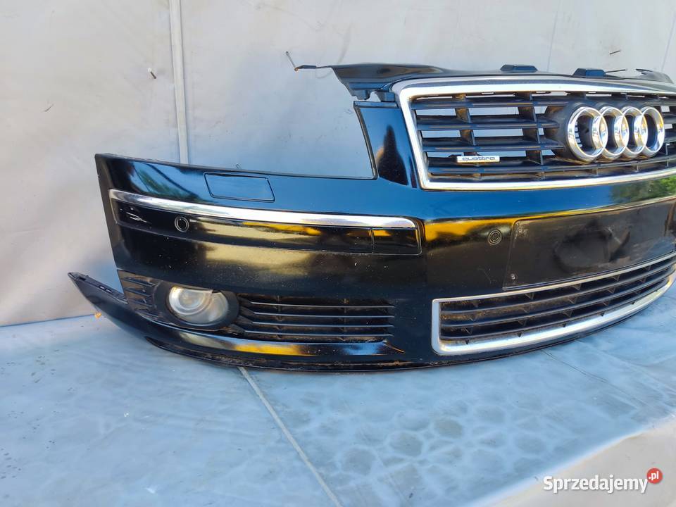 AUDI A8 D3 ZDERZAK PRZEDNI GRILL ATRAPA HALOGENY