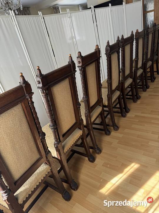8 krzesła stare antyki rzeźbione wygodne 120cm Krzesła mazowieckie Konstancin-Jeziorna