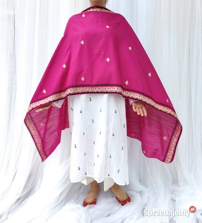 Różowy szal chusta orient indyjski szalik hijab Dodatki Szczecin