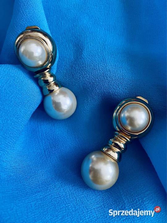 UNIKAT pozłacane klipsy Joan Rivers old money Biżuteria Gdynia sprzedam