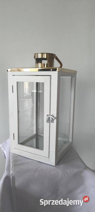 Elegancki lampion latarnia wysokość 47 biały