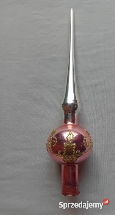 Szpic na choinkę zdobiony szklanym brokatem 27 wielkopolskie Koźminek