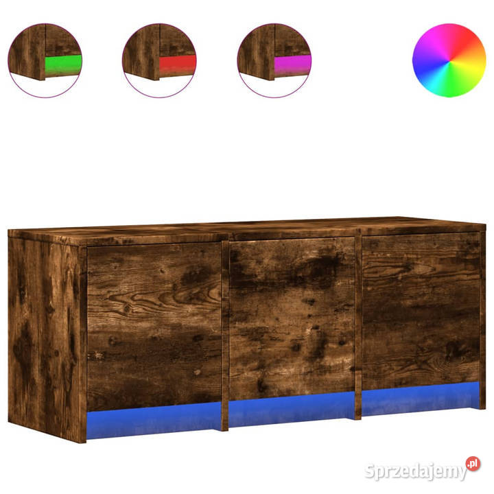 Szafka pod TV z LED przydymiony dąb 97x34x40 Warszawa