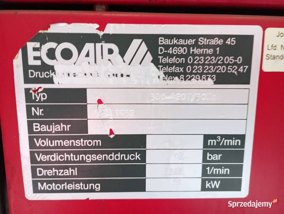 Sprężarka śrubowa ECOAIR D16 S011618 Wilków