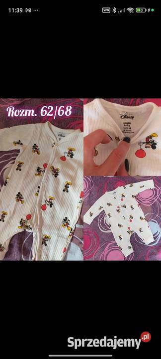 Śliczny nowy pajacyk Disney myszka Mickey unisex mazowieckie Warszawa