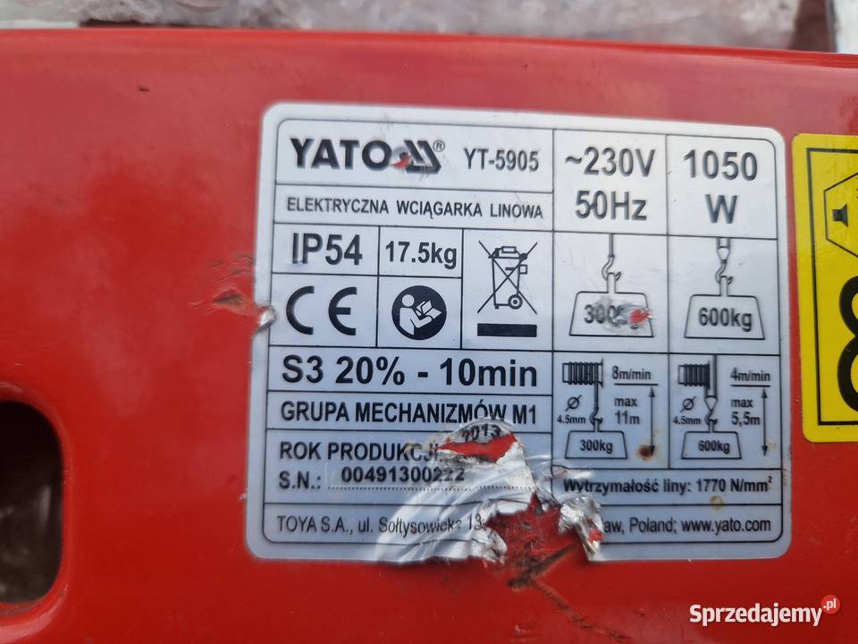 Wciągarka Yato YT5905 mocniejsza Warszawa