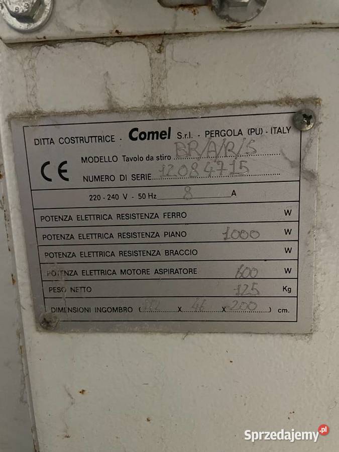 Wytwornica pary comel plus stół do prasowania