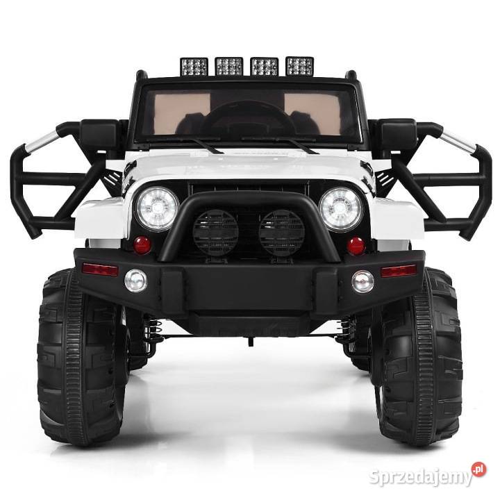 Elektryczny samochód dzieci Jeep Biały Z PILOTEM