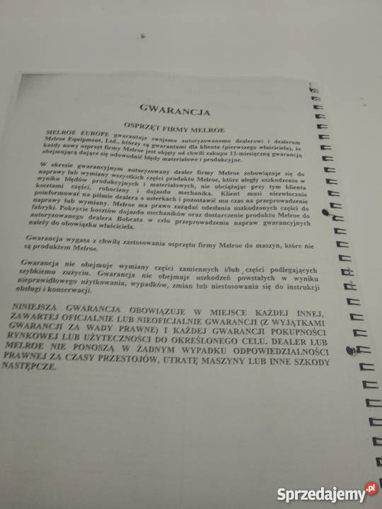 bobcat instrukcja obsługi i konserwacji łyżki małopolskie sprzedam