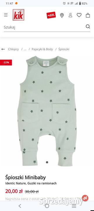 Śpioszki Minibaby 56 Kwidzyn sprzedam