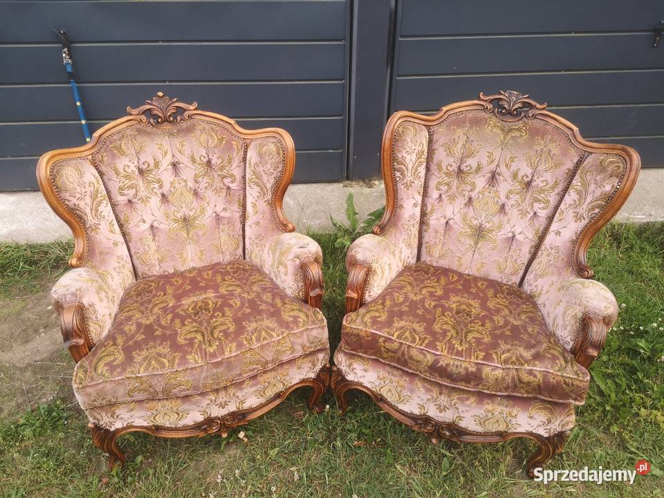 Komplet foteli barokowych rzeźbionych Łódź