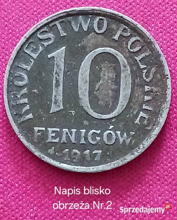 10 Fenigów Królestwo Polskie 1917 r NBOnapis Konin