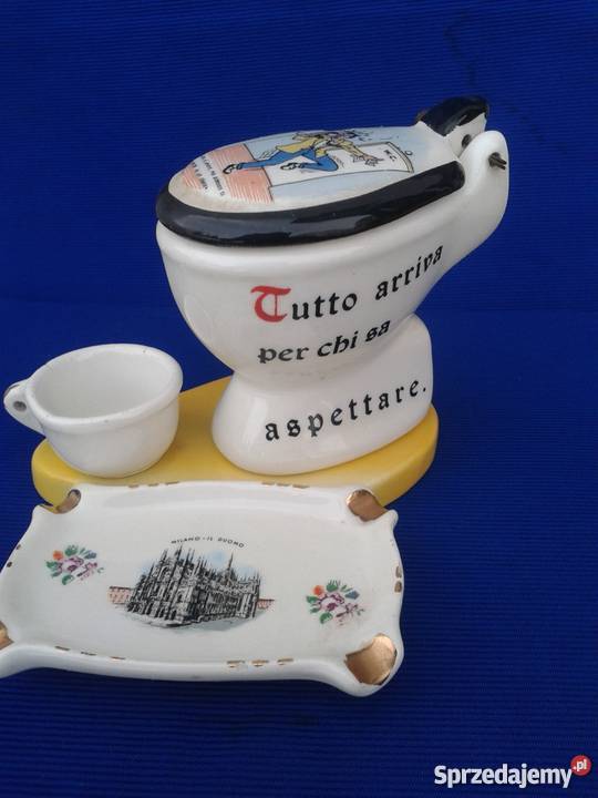 Ceramiczna popielniczka w kształcie toalety Skierbieszów