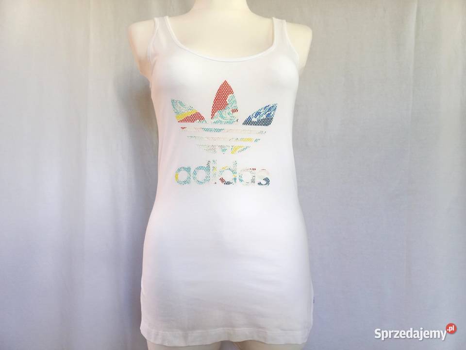 Koszulka Bez Rękawów biała Bokserka r 36 Adidas