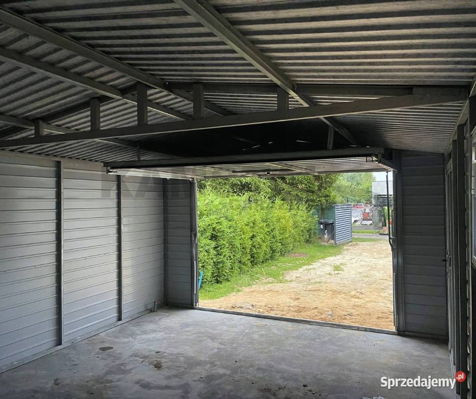 Garaż blaszany 4x6 dwuspadowy w kolorze Jodłownik