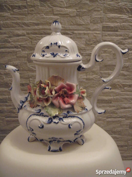 Duży porcelanowy czajnik imbryk Dekoracje i ozdoby mazowieckie
