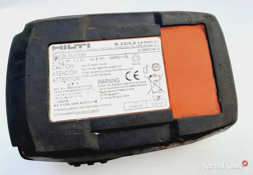 Akumulator Hilti 22V 3Ah B22 sprawny oryginalny Szczerbice