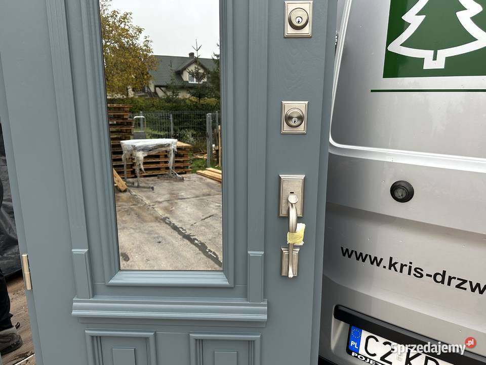 Drzwi zewnętrzne drewniane AMERYKAŃSKIE KLAMKA Poznań