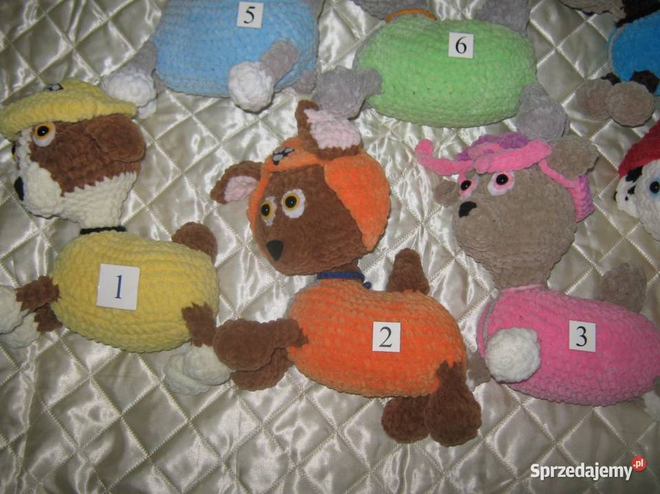 Psi patrol Pieski Rękodzieło 7 sztuk Maskotki Baranowo sprzedam