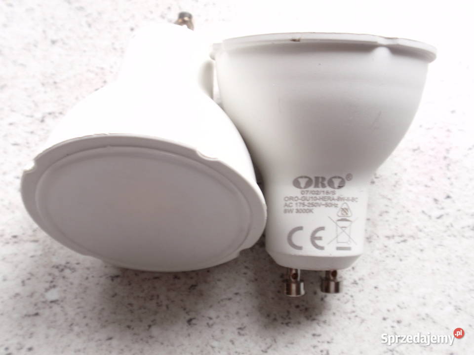 Żarówki ORO LED GU10 8W 3000k kolor biały ciepły